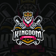 King Logo Design Illustration For Baseball Club