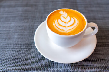 Hot tea with latte art