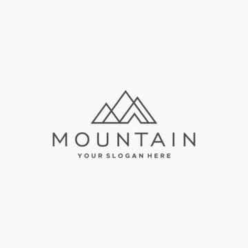 minimalist MOUNTAIN mountains triangle Logo design