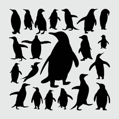 Penguin Silhouette. A set of penguin silhouettes