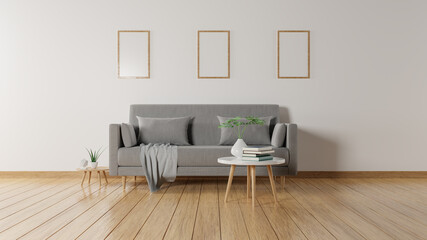 3D rendering living room interior minimalist.