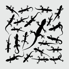 Lizard Silhouette. A set of lizard silhouettes