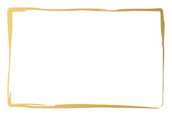金色のシンプルな和風な線のフレーム素材