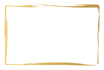 金色のシンプルな和風な線のフレーム素材
