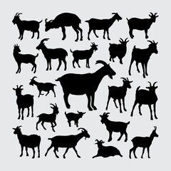 Goat Silhouette. A set of goat silhouettes