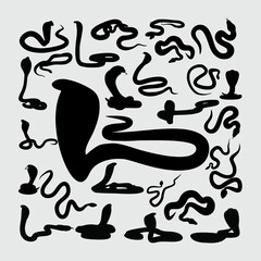 Cobra Silhouette. A set of Cobra silhouettes