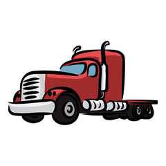 Tractor truck isolated illustration