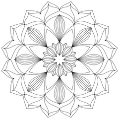 Leaf Flower Petal Coloring Mandala Art Simple Graphic Shape Vector Floral Oriental Outline Vintage Decorative Elements Pattern Illustration Islam Arabic Indian Turkish Mystic Religion Morals Lotus
