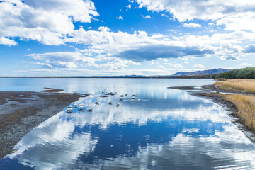 青空映えるサロマ湖