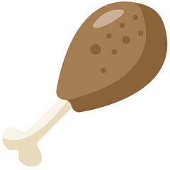 turkey leg flat icon