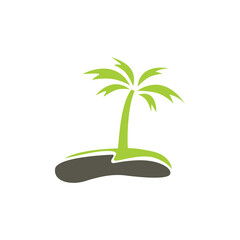 coconut tree palm island logo icon