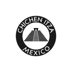 Chichen Itza Mexico icon isolated on white background