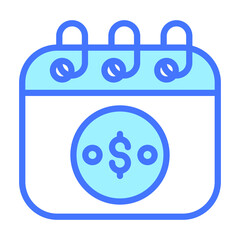 payment date Blue Outline icon, Shopping and Discount Sale icon.