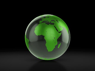 Glass world globe