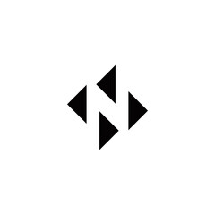 Fototapeta n initial triangle logo design vector template obraz