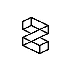 z initial 3d logo design vector template
