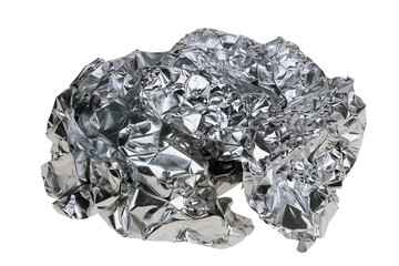 crumpled aluminum foil isolated macro