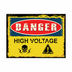 danger warning sign, high voltage