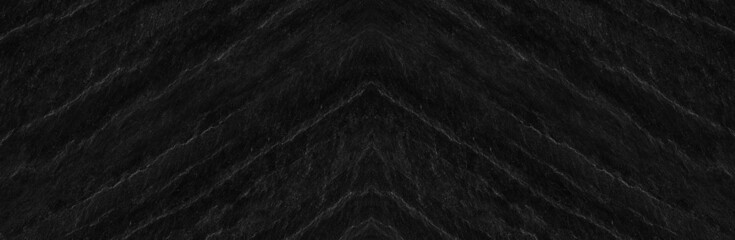 Panorama dark gray stone background with copy space. Black grunge banner with rock texture.
