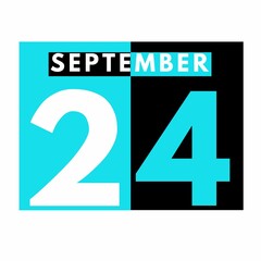 September 24 . Modern daily calendar icon .date ,day, month .calendar for the month of September