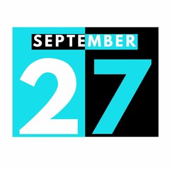 September 27 . Modern daily calendar icon .date ,day, month .calendar for the month of September