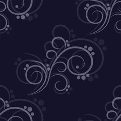 beautiful swirls vector seamless pattern blue background