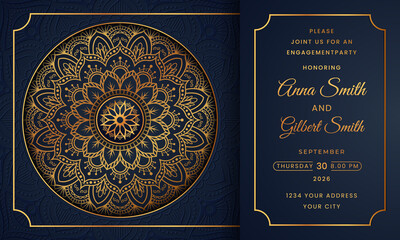 Luxury mandala background with golden arabesque pattern Arabic Islamic east style. Decorative mandala for print, poster, cover, brochure, flyer, banner, and your desired ideas. Mandala for Henna