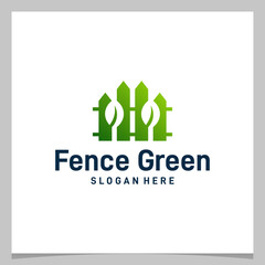 Inspiration logo design fence with leaf logo. Premium vector