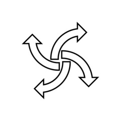 Simple Arrow icon symbol isolated on white background