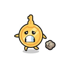 illustration of the key running in fear