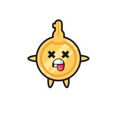 character of the cute key with dead pose