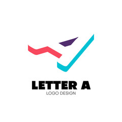 logo design with letter A isometric design