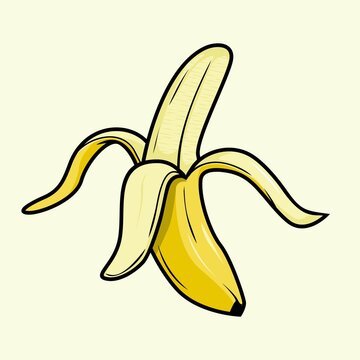 Banana Open Cartoon Illustration Cartoon