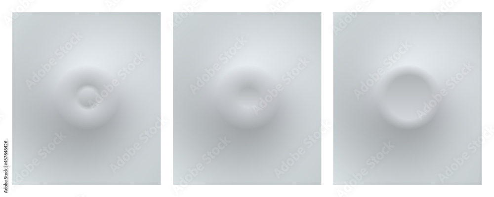 Poster buttons for user interface, simple circle 3d modern design for mobile, web, social media, business. 
