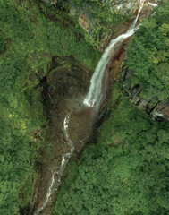 惣滝　新潟　空撮　滝　ドローン　自然　広告　素材　秘境　温泉　日本の滝百選
