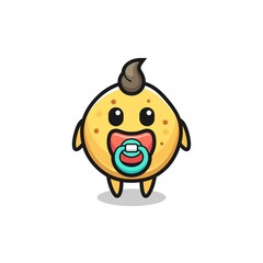 baby potato chip cartoon character with pacifier