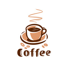 Coffee cup logo design. Cafe icon symbol vector illustration