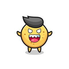 Obraz premium illustration of evil potato chip mascot character