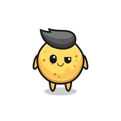 potato chip cartoon with an arrogant expression