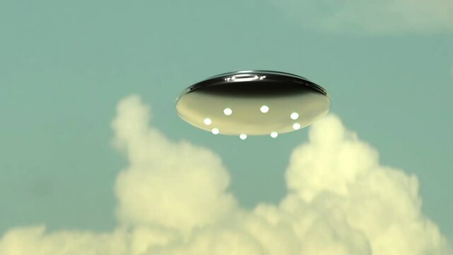 Flying saucer in clouds