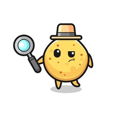 potato chip detective character is analyzing a case