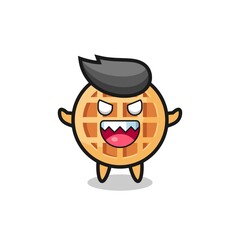 illustration of evil circle waffle mascot character