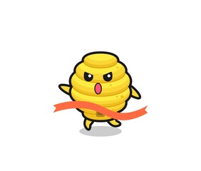 cute bee hive illustration is reaching the finish