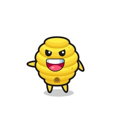 bee hive cartoon with very excited pose