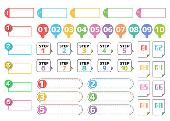 数字アイコンセット_ふせん