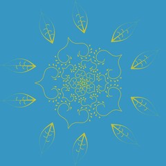 floral pattern on blue background