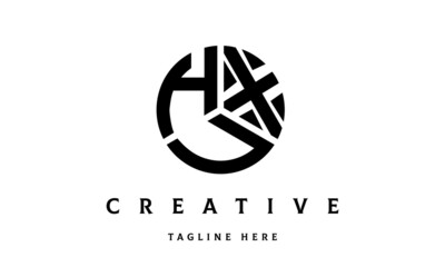 HXU creative circle three letter logo