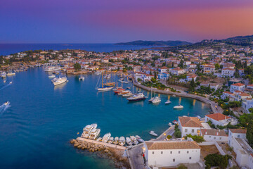 Naklejka na ściany i meble View of the amazing island of Spetses, Greece.