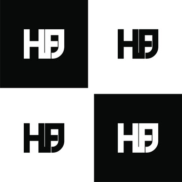 hfj initial letter monogram logo design set