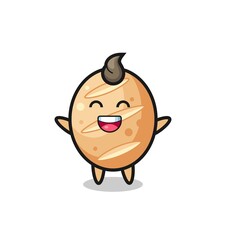 happy baby french bread cartoon character